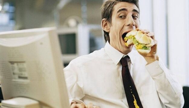comida chatarra como causa da prostatite crónica